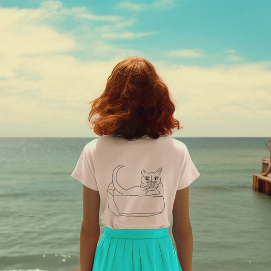 Cat Black | 100% Organic Cotton T Shirt worn by a woman