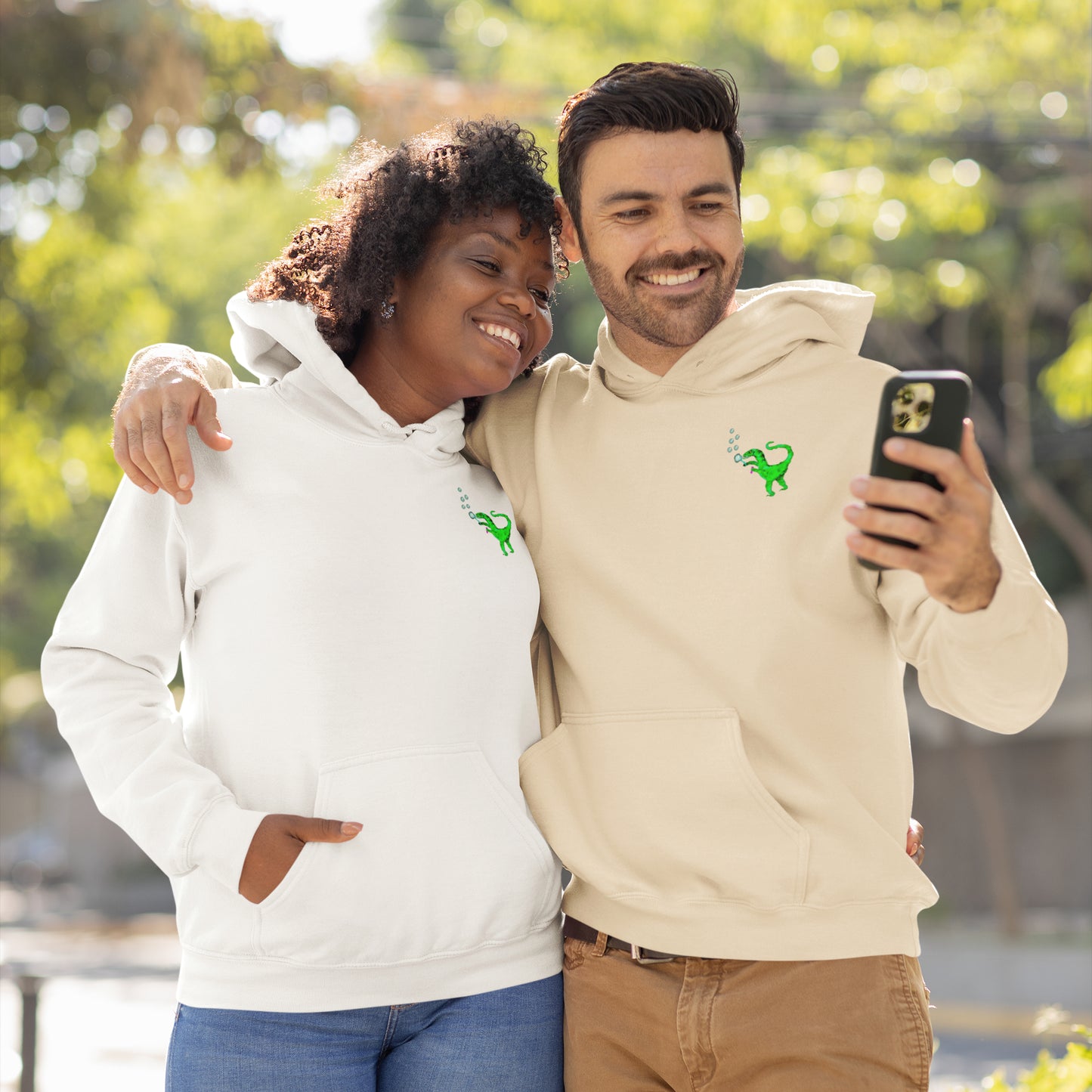 Sustainable Vegan Hoodie worn by a couple