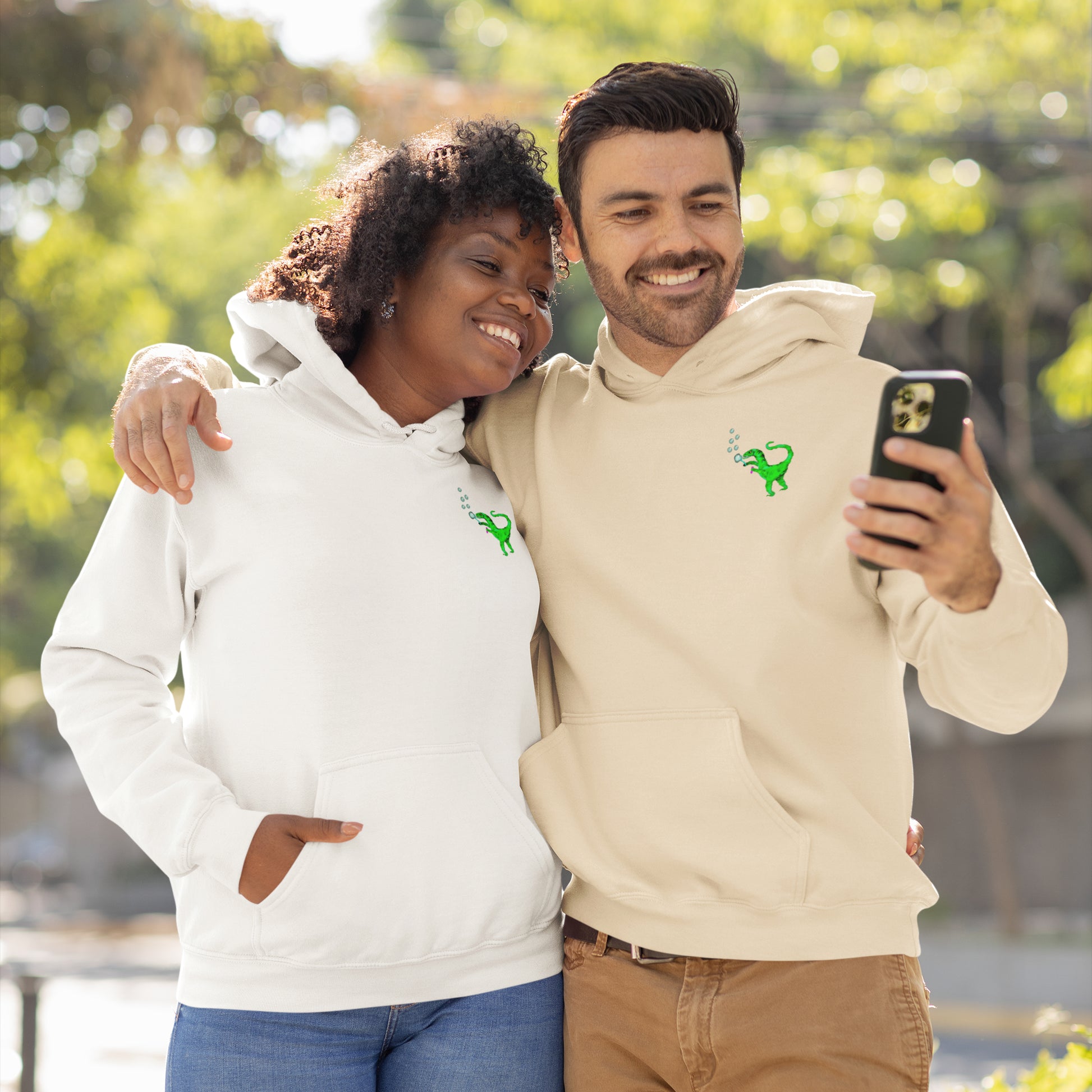 Sustainable Vegan Hoodie worn by a couple