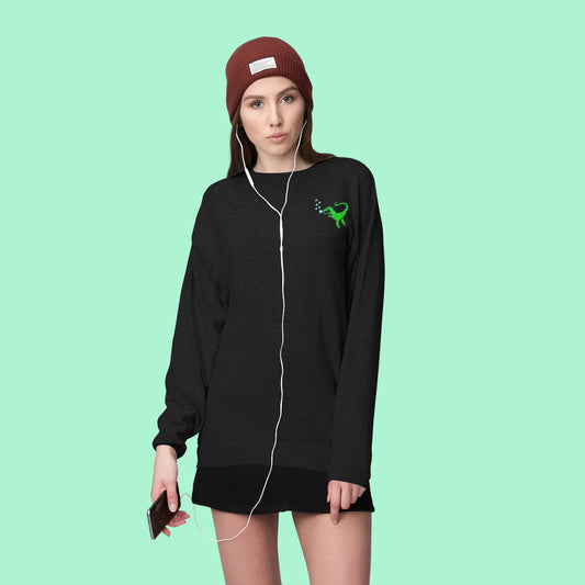 Woman wearing a Vegan Sustainable Jumper