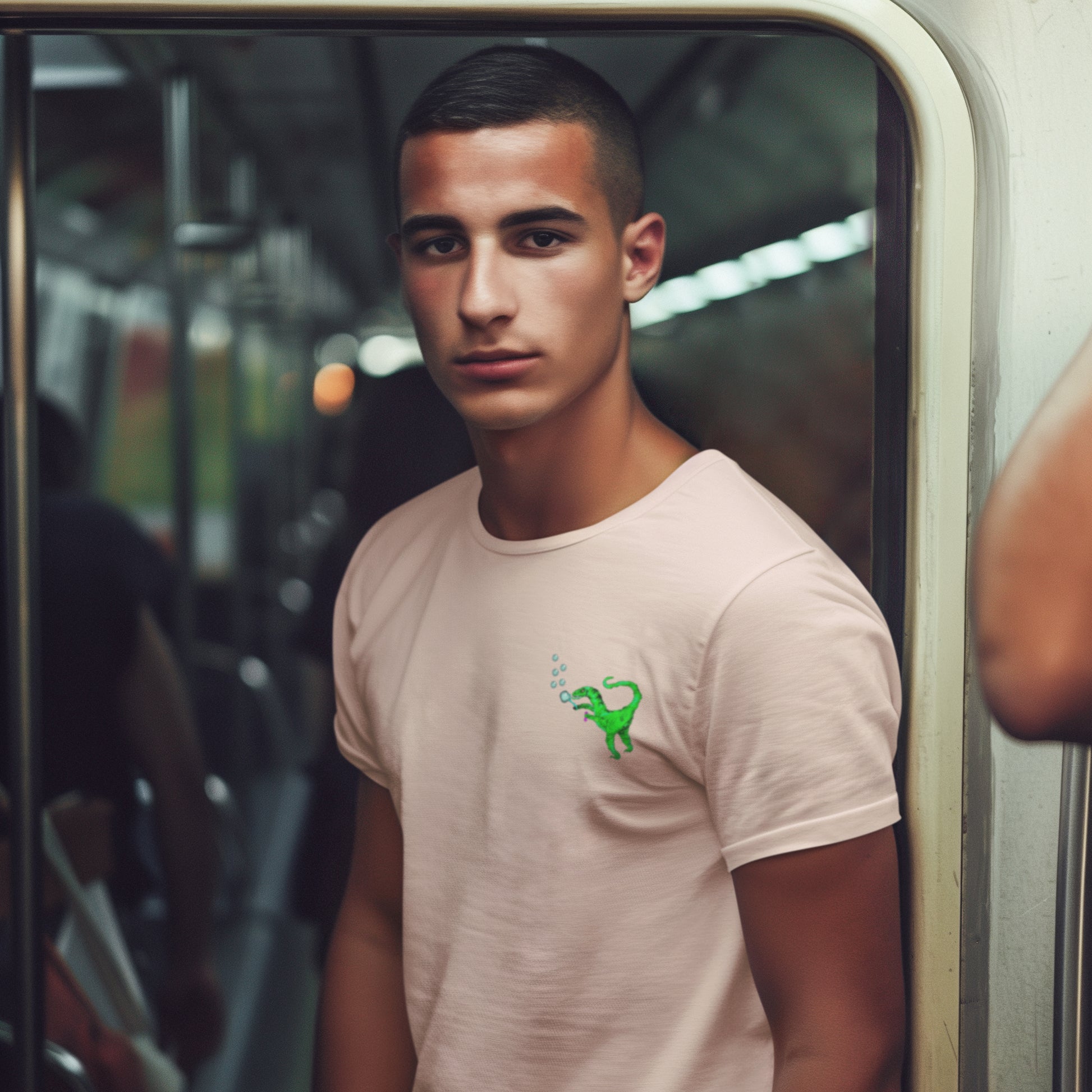 Organic Cotton Vegan T Shirt worn by a man