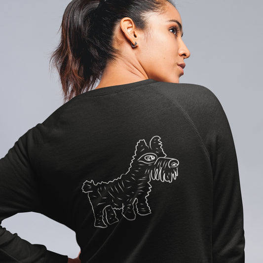 White Dog  | Vegan Jumper worn by a woman