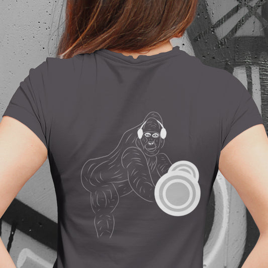 White Gorilla Gym | 100% Organic Cotton T Shirt worn by a woman