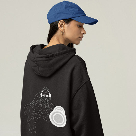 White Gorilla Gym | Sustainable Hoodie One Pouch worn by a woman