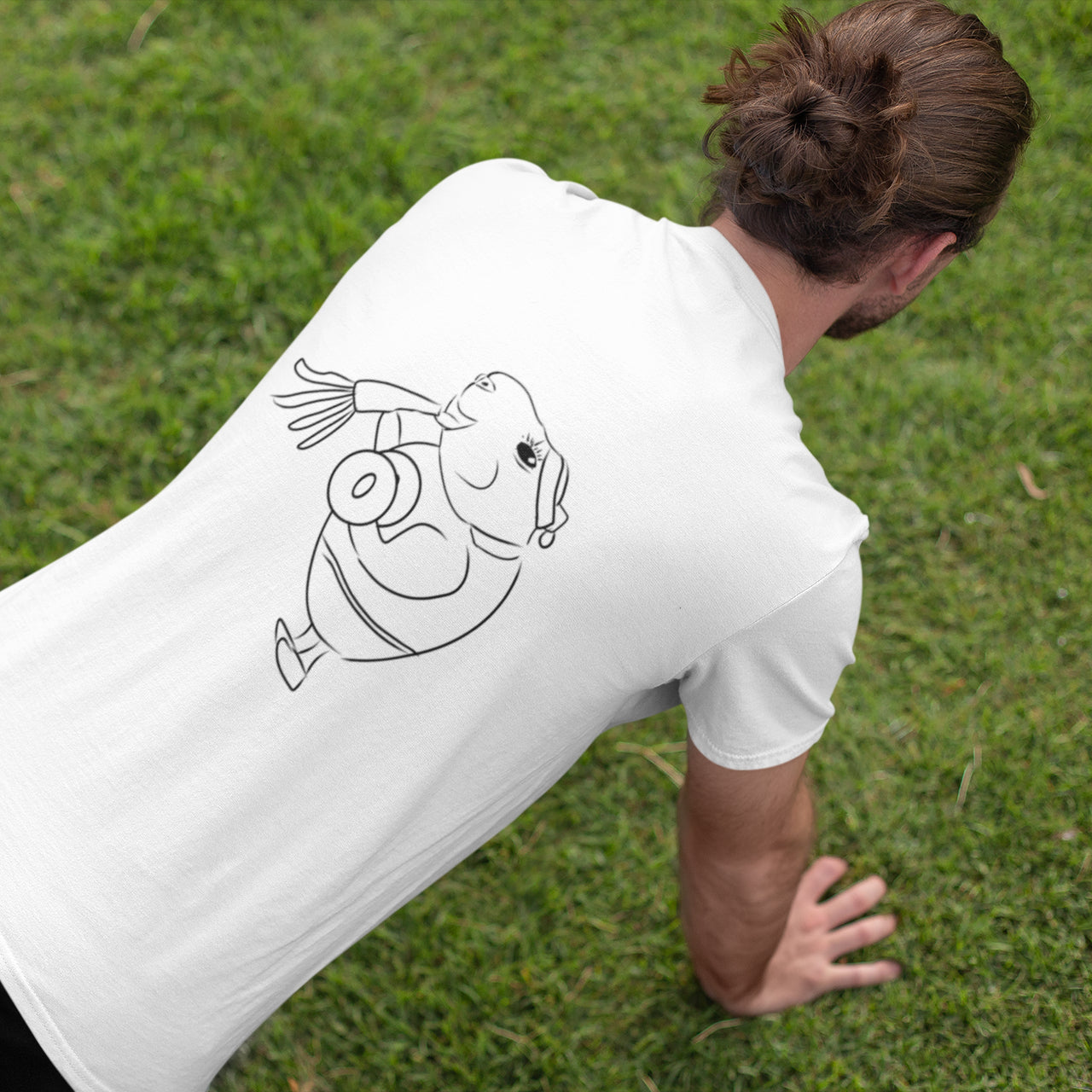 Guinea Pig Weight Lifter | 100% Organic Cotton T Shirt worn by a man