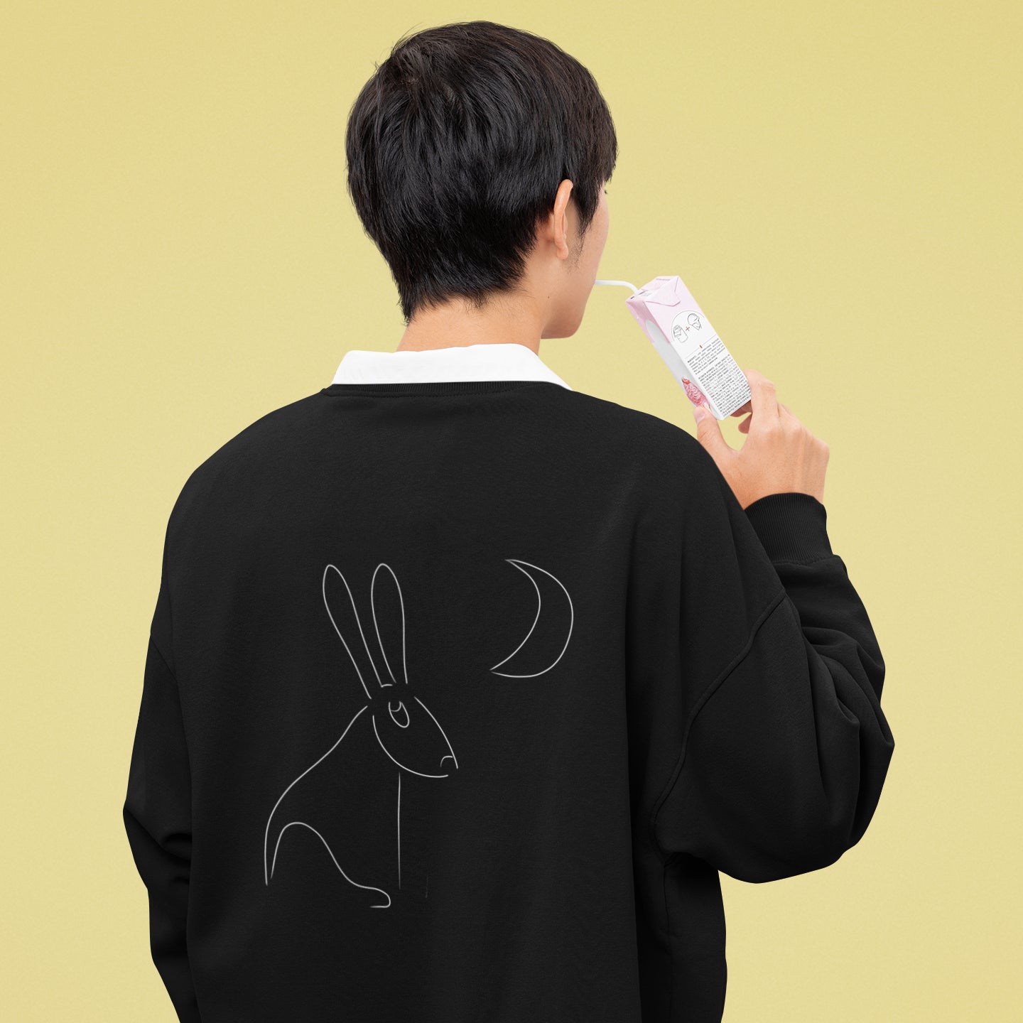 White Hare Stares at the Moon | Vegan Jumper more by a man