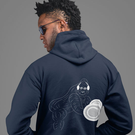 White Gorilla Gym | Sustainable Hoodie worn by a man