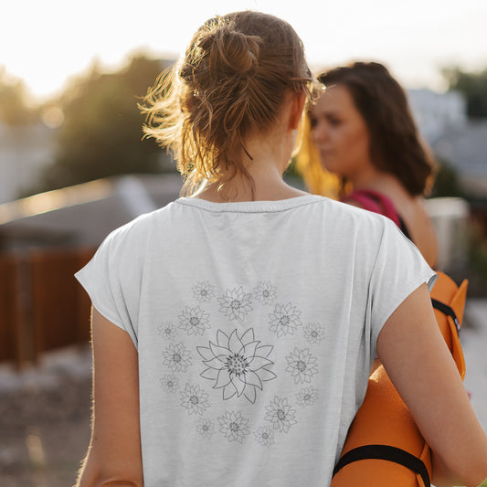 Lotus Dream | 100% Organic Cotton T Shirt worn by a woman