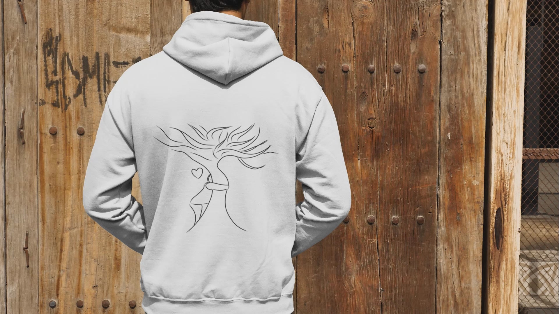 Tree Hug | Sustainable Hoodie worn by a man