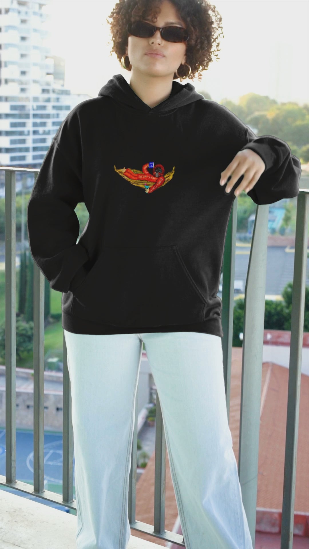 Orangutan | Sustainable Hoodie worn by a woman