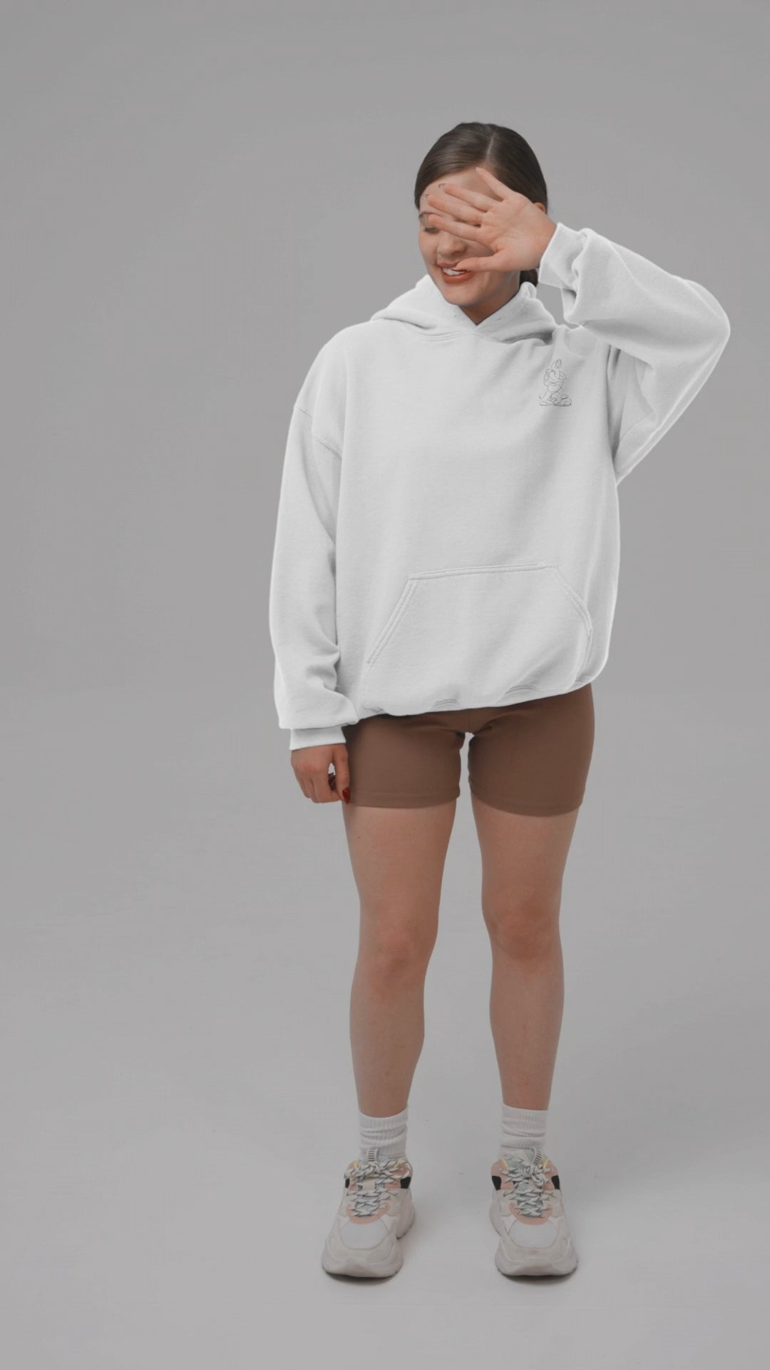 Woman and Dog Hiking | Sustainable Hoodie worn by a woman