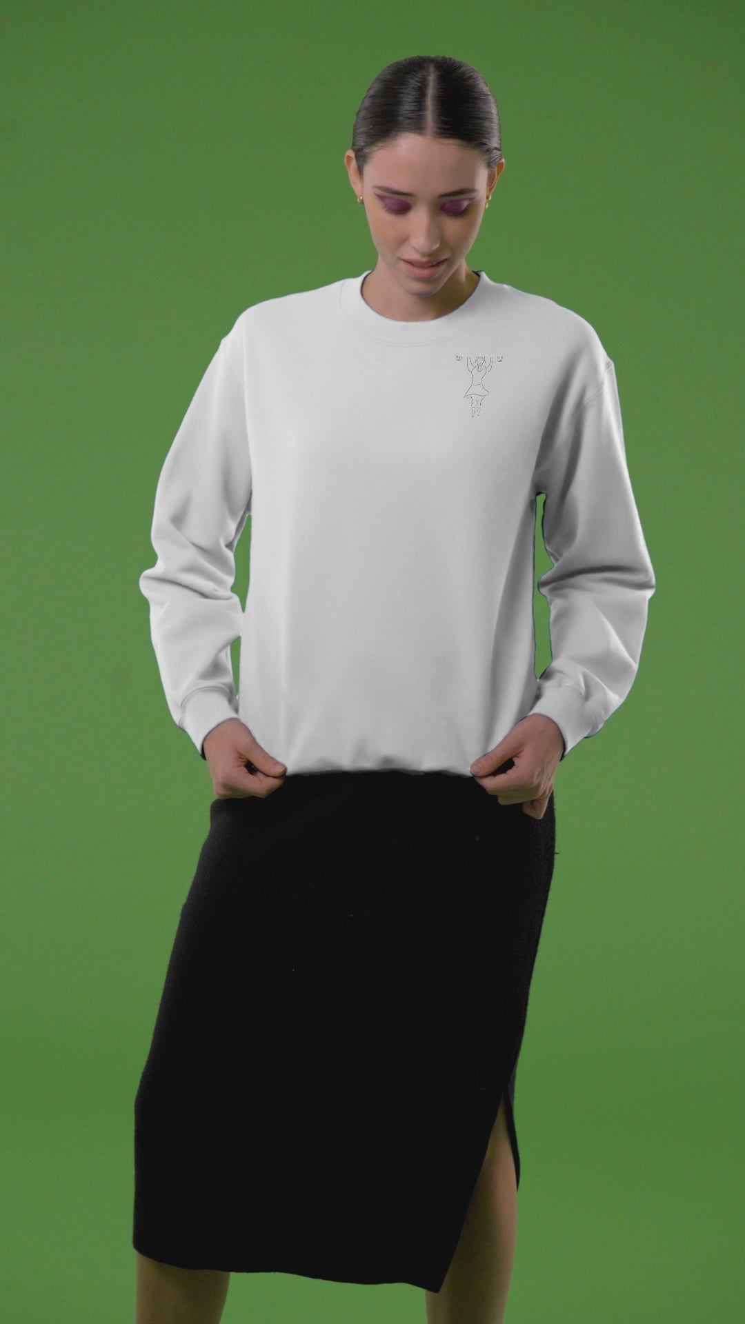 Women That Lift On White | Vegan Jumper worn by a woman