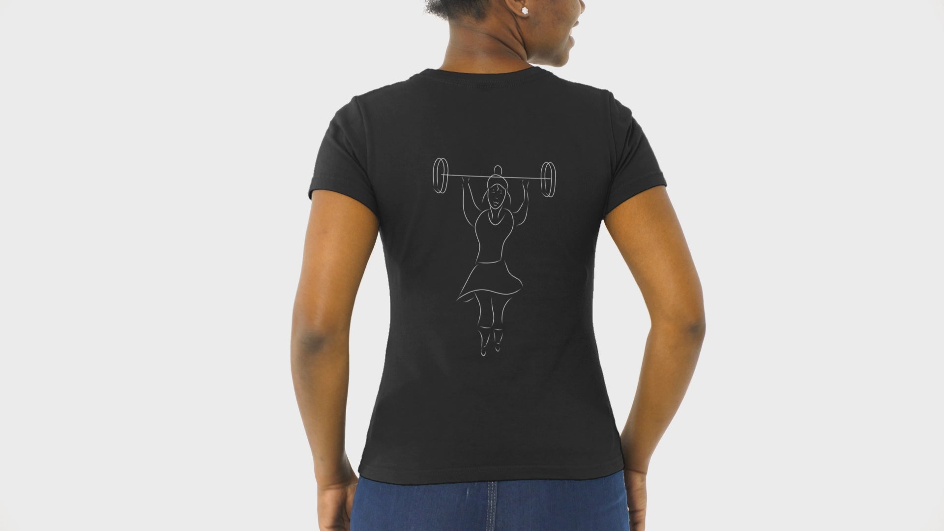 Women That Lift White | 100% Organic Cotton T Shirt worn by a woman