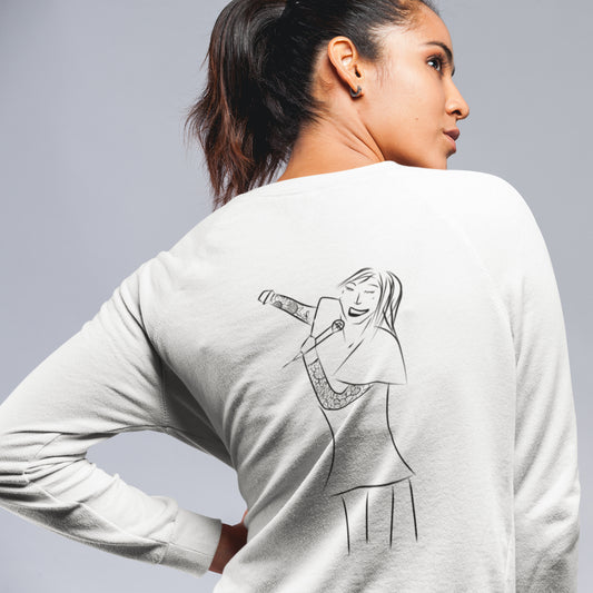 Songstress Woman Singing | Vegan Jumper worn by  woman