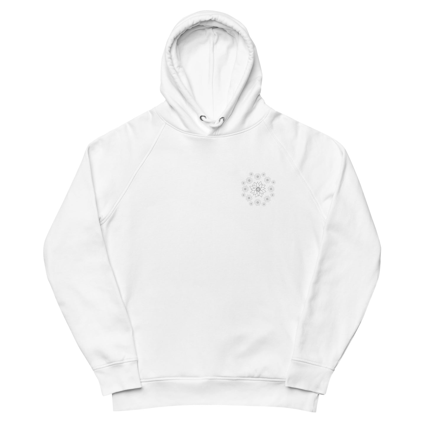 Blossoming Tranquillity: Lotus Dream sustainable vegan hoodie two pocket (front and back design)