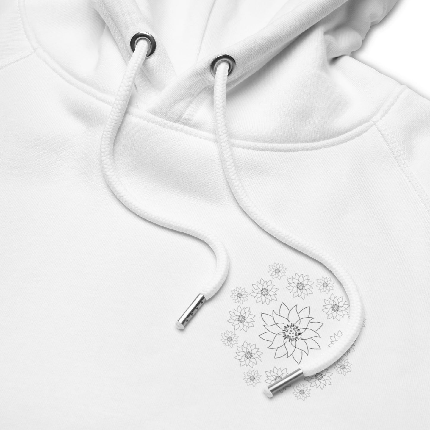 Blossoming Tranquillity: Lotus Dream sustainable vegan hoodie two pocket (front and back design)
