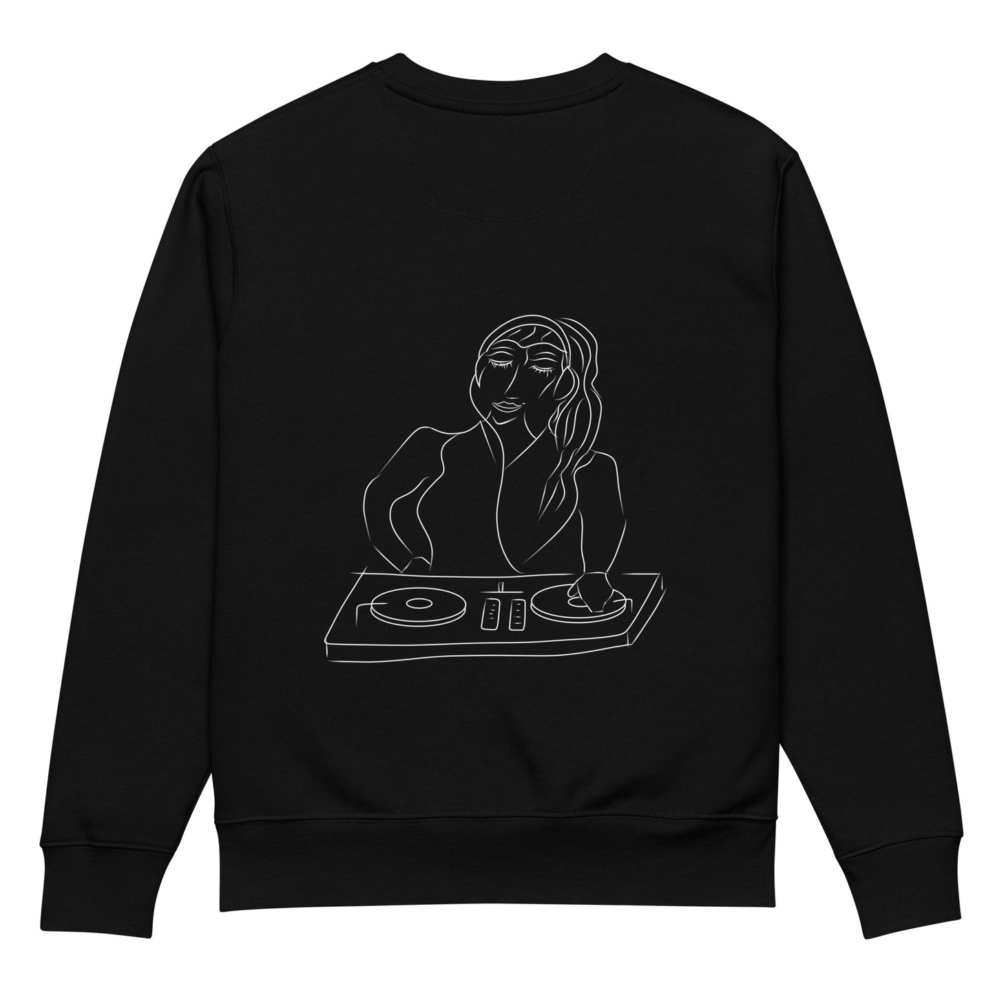 Woman DJ White | Vegan Jumper in black back