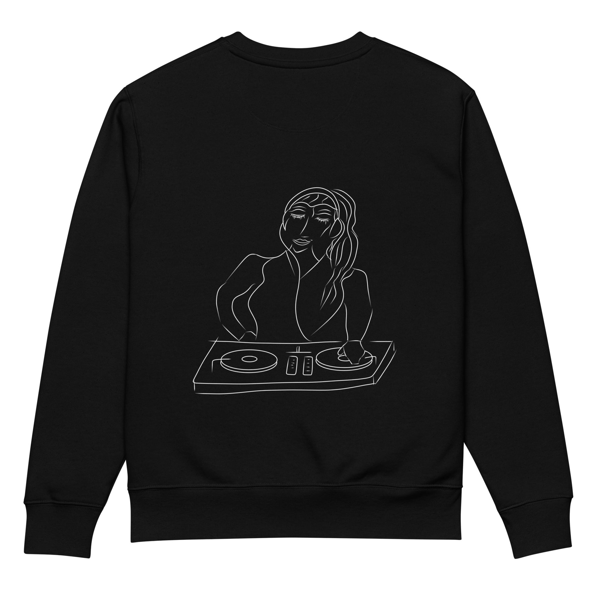 Woman DJ White | Vegan Jumper in black back