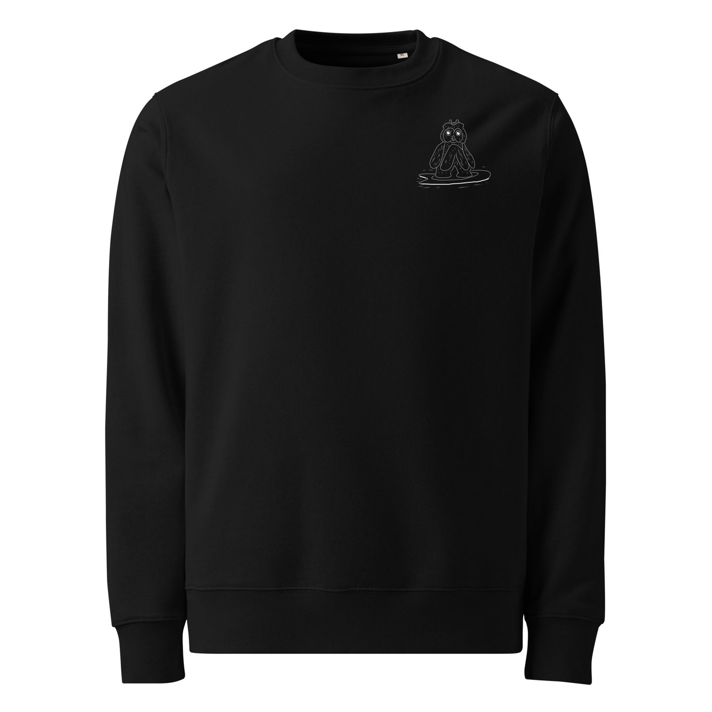 Surfing Owl White Line | Vegan Jumper in black