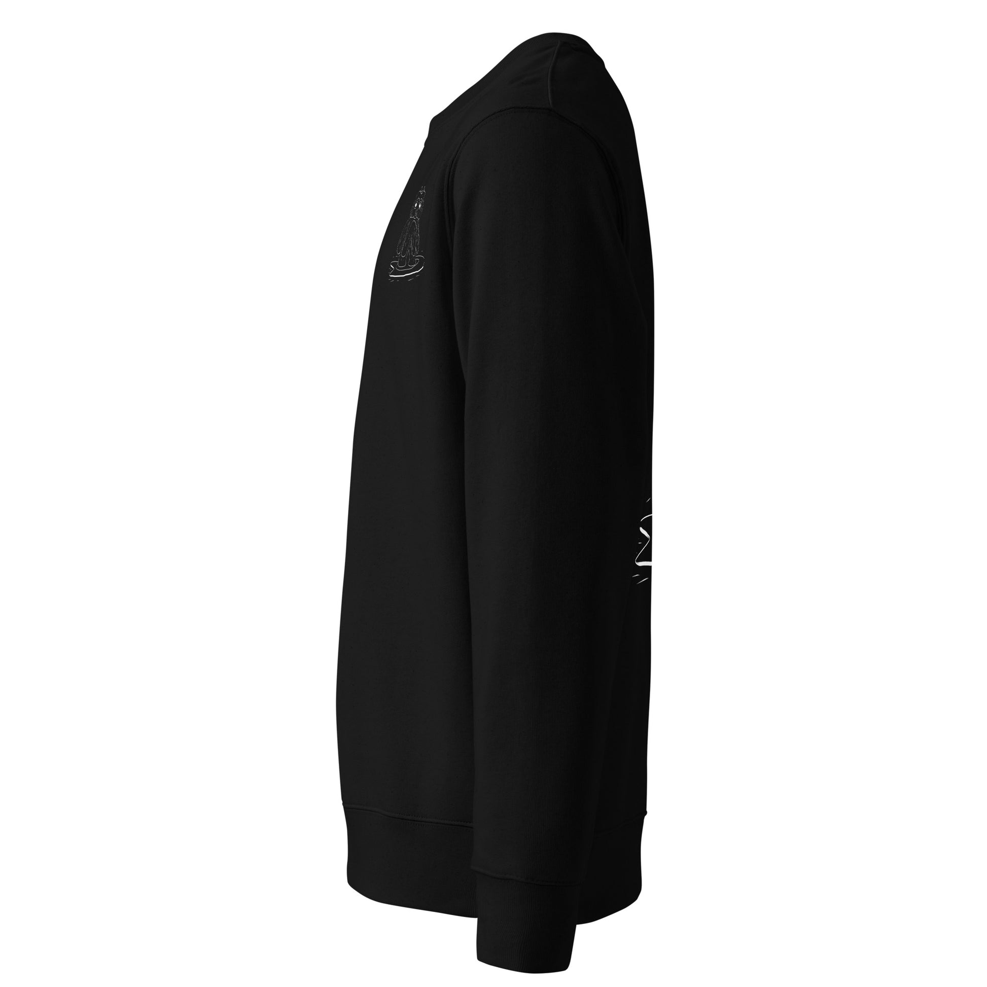 Surfing Owl White Line | Vegan Jumper left view