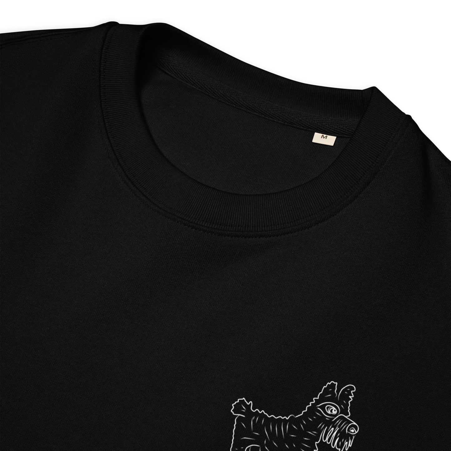 White Dog | Vegan Jumper in black details