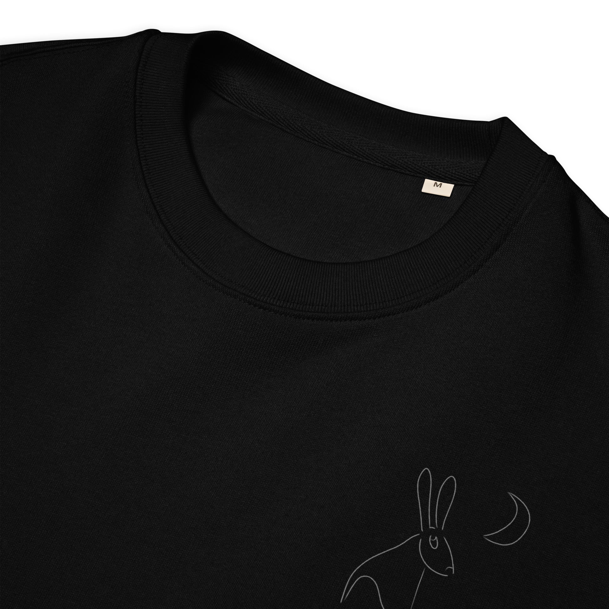 White Hare Stares at the Moon | Vegan Jumper details