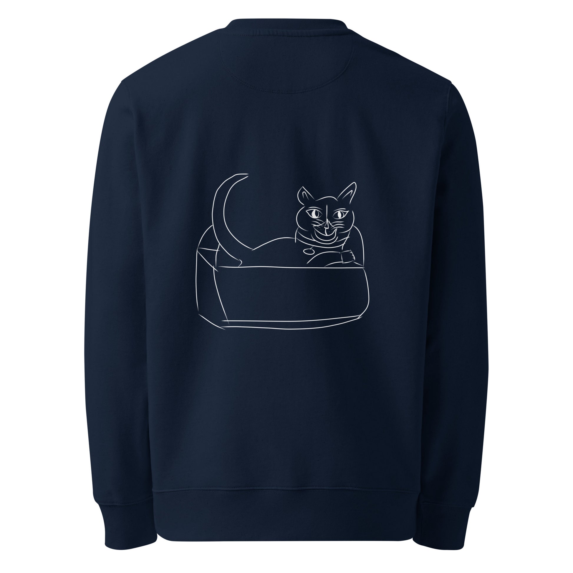 White Cat's Cradle | Vegan Jumper in navy back