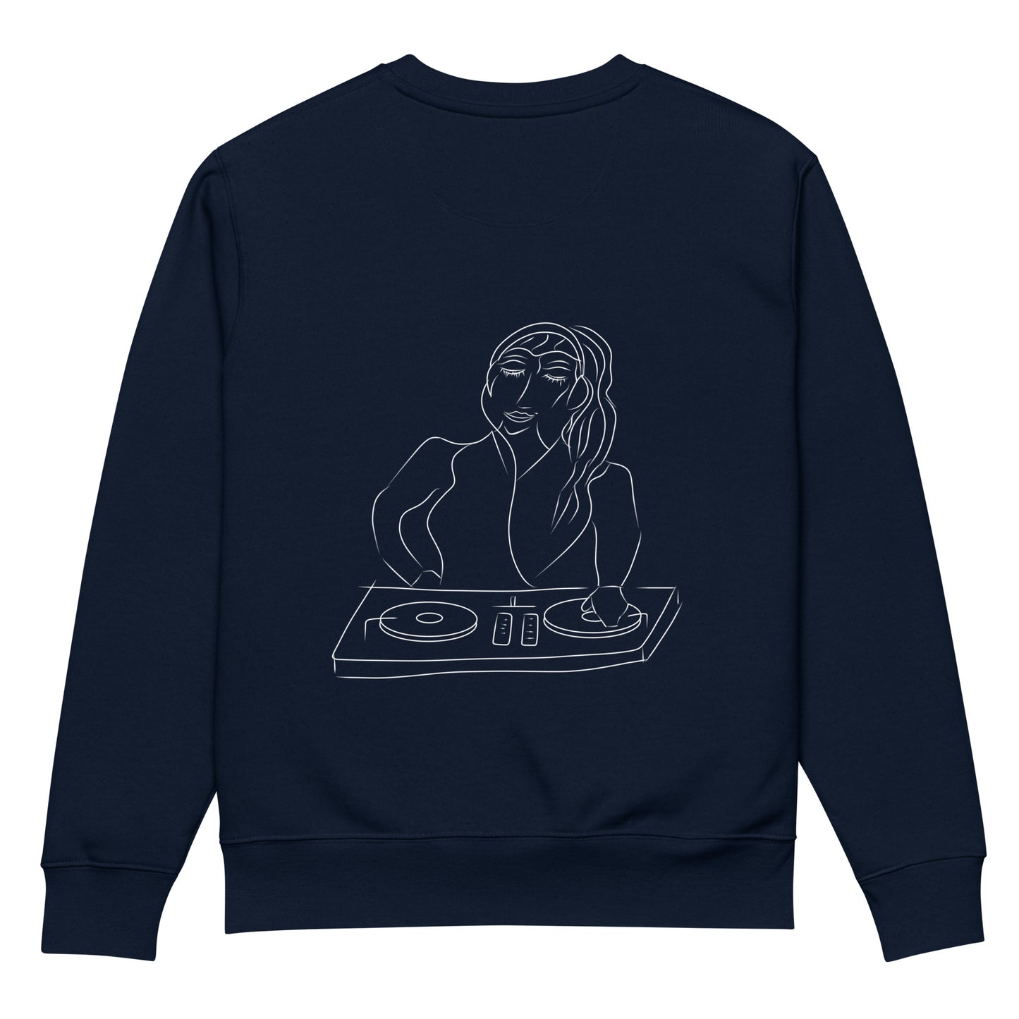 Woman DJ White | Vegan Jumper in navy back