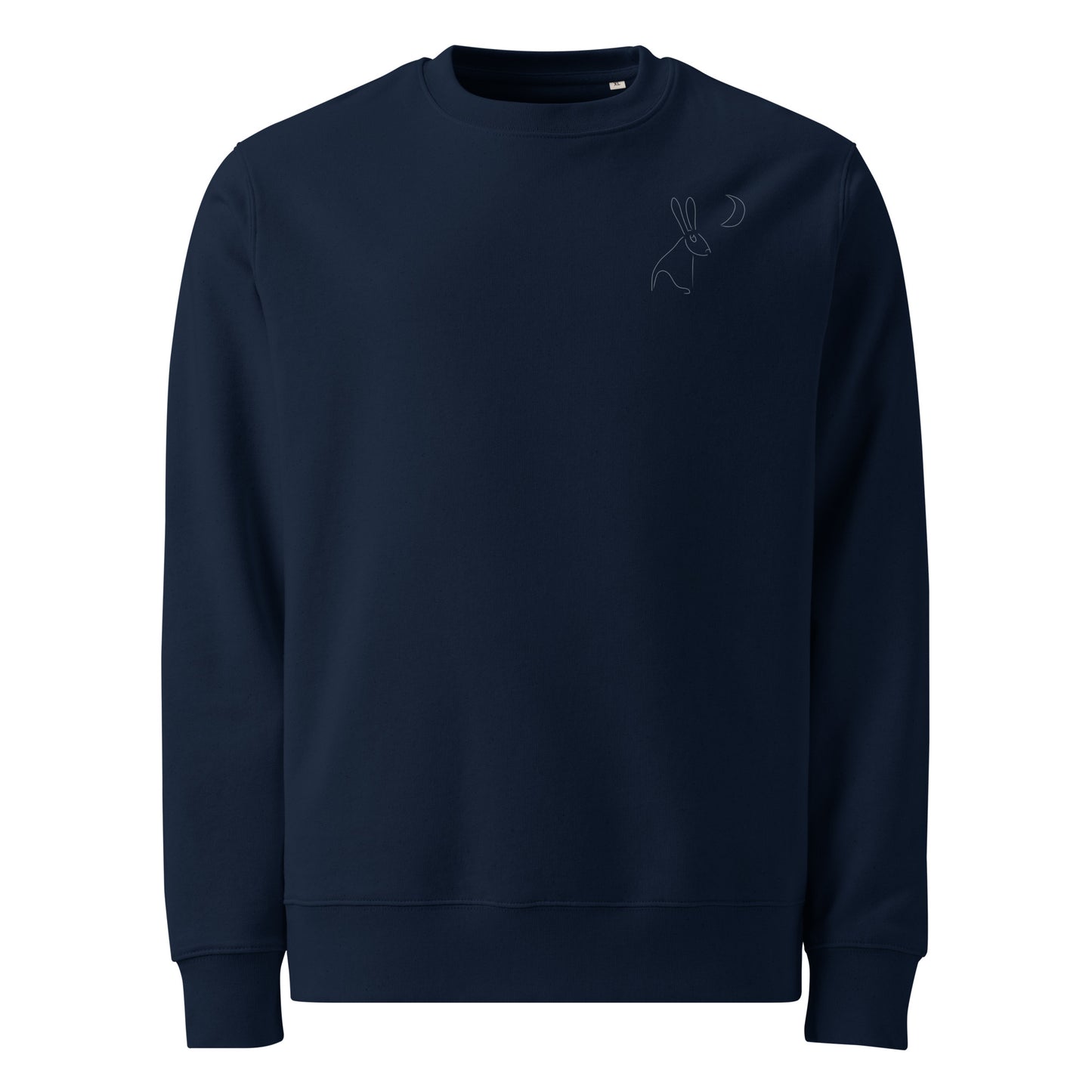 White Hare Stares at the Moon | Vegan Jumper in navy