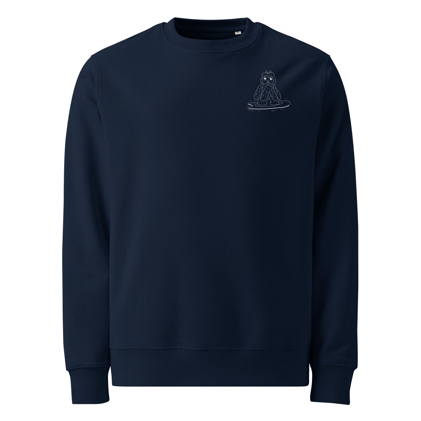 Surfing Owl White Line | Vegan Jumper in navy