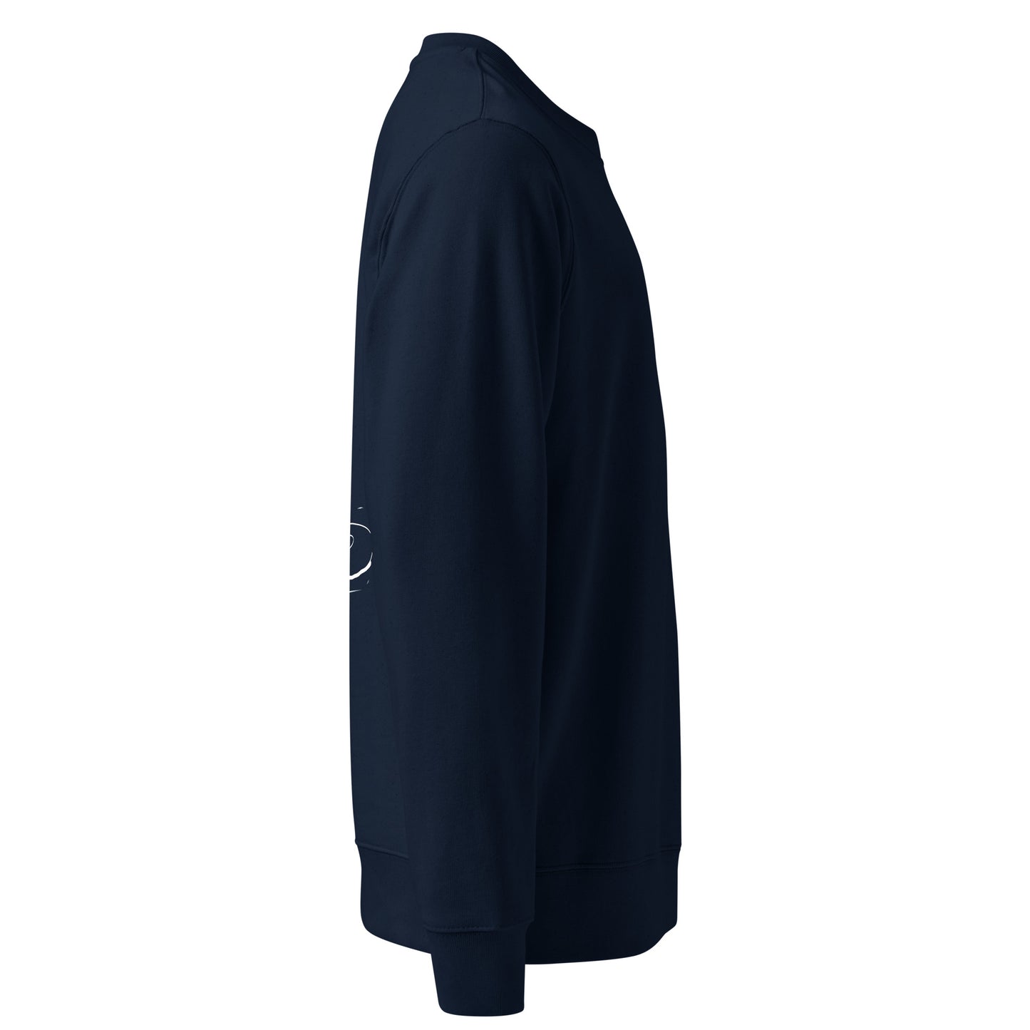 Surfing Owl White Line | Vegan Jumper in navy right