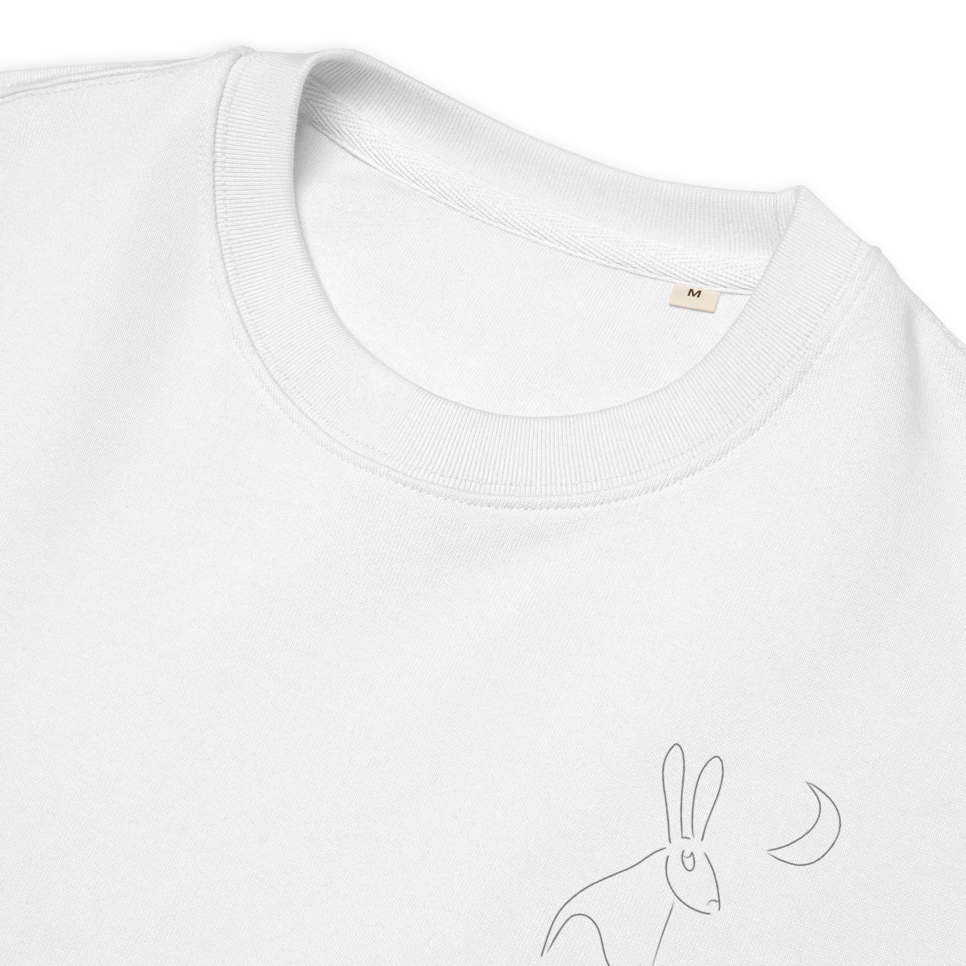 Hare Stares at the Moon | Vegan Jumper detail