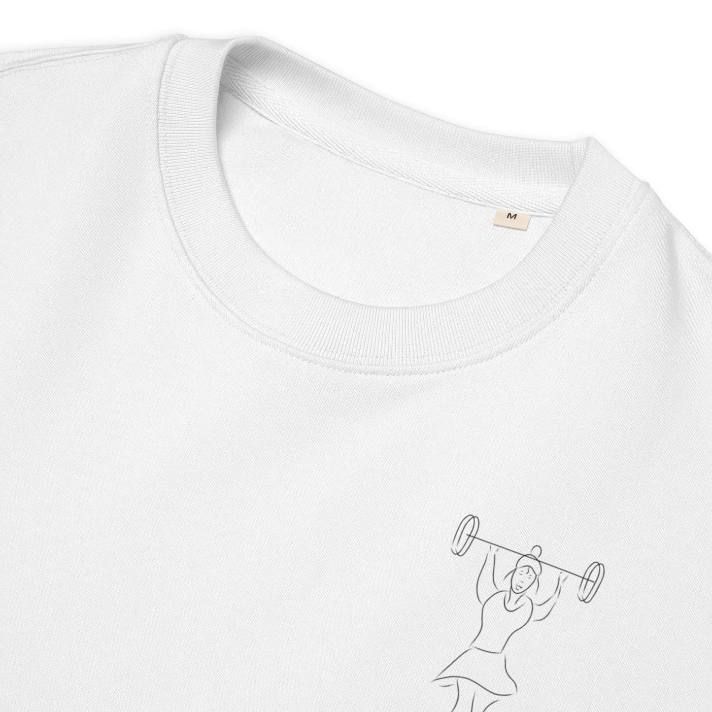 Women That Lift On White | Vegan Jumper collar detail