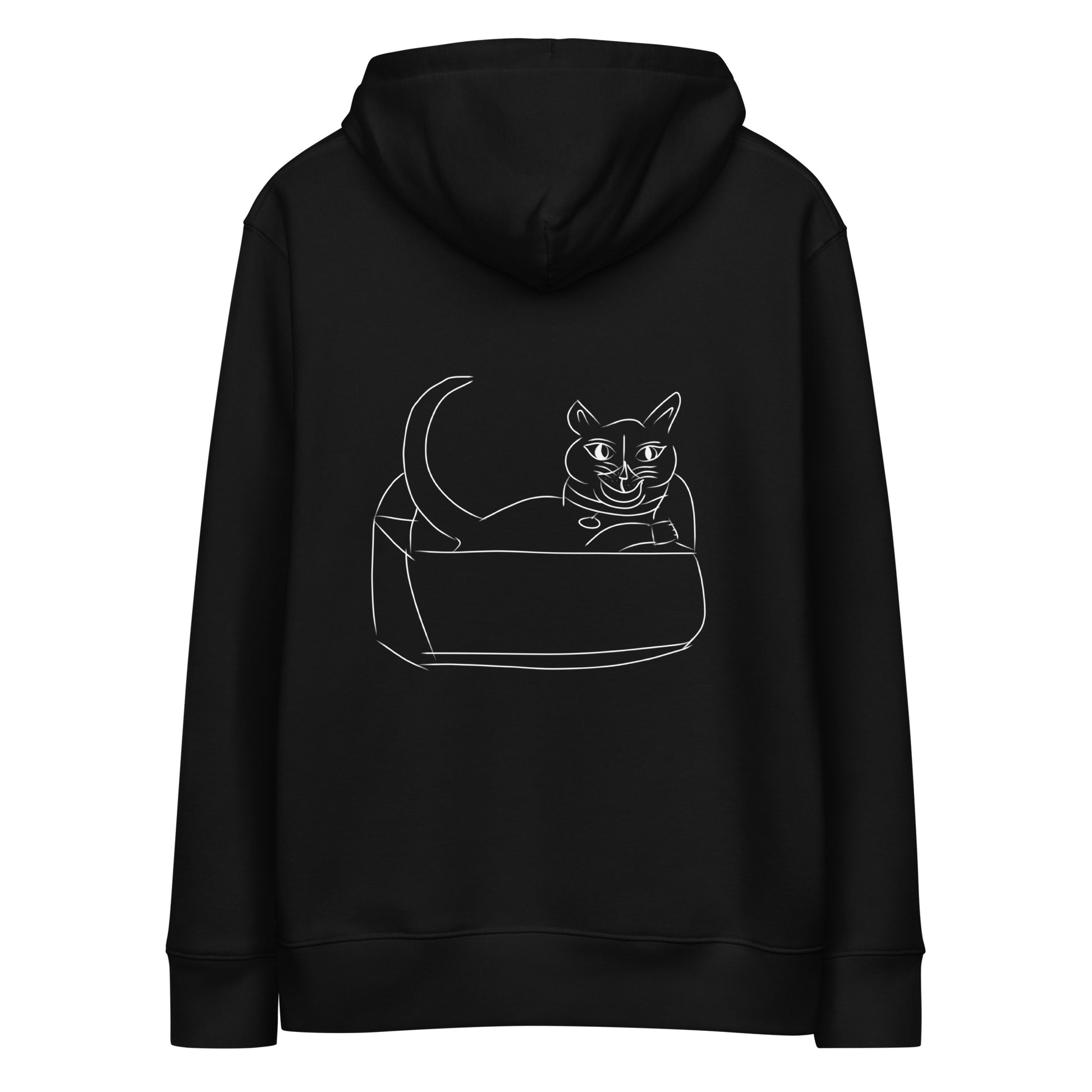 White Cat's Cradle | Sustainable Hoodie in black back