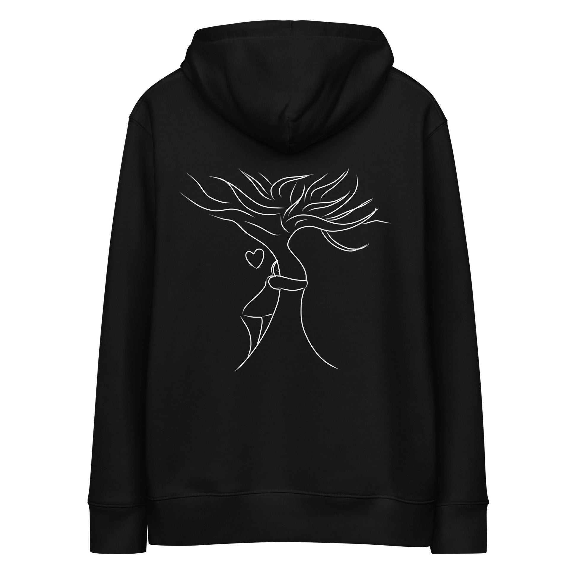 White Tree Hug | Sustainable Hoodie in black back
