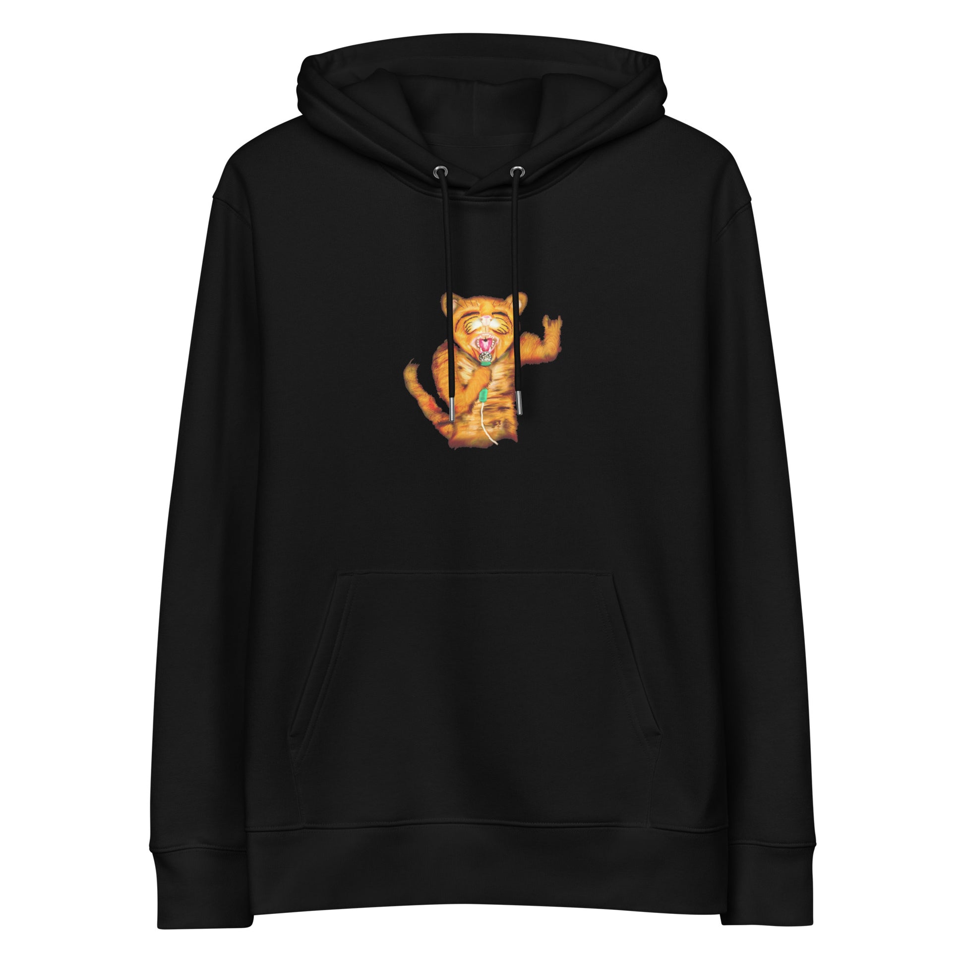 Cat rocker | Sustainable Hoodie in black front
