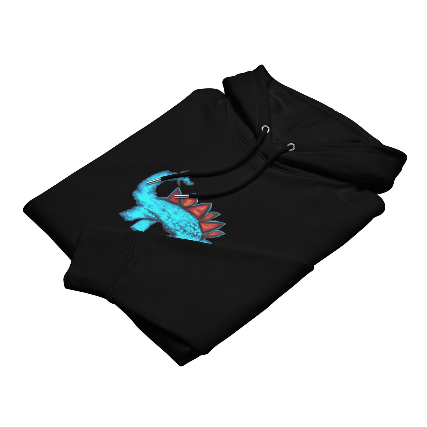Dinosaur Stegosaurus | Sustainable Hoodie in black folded