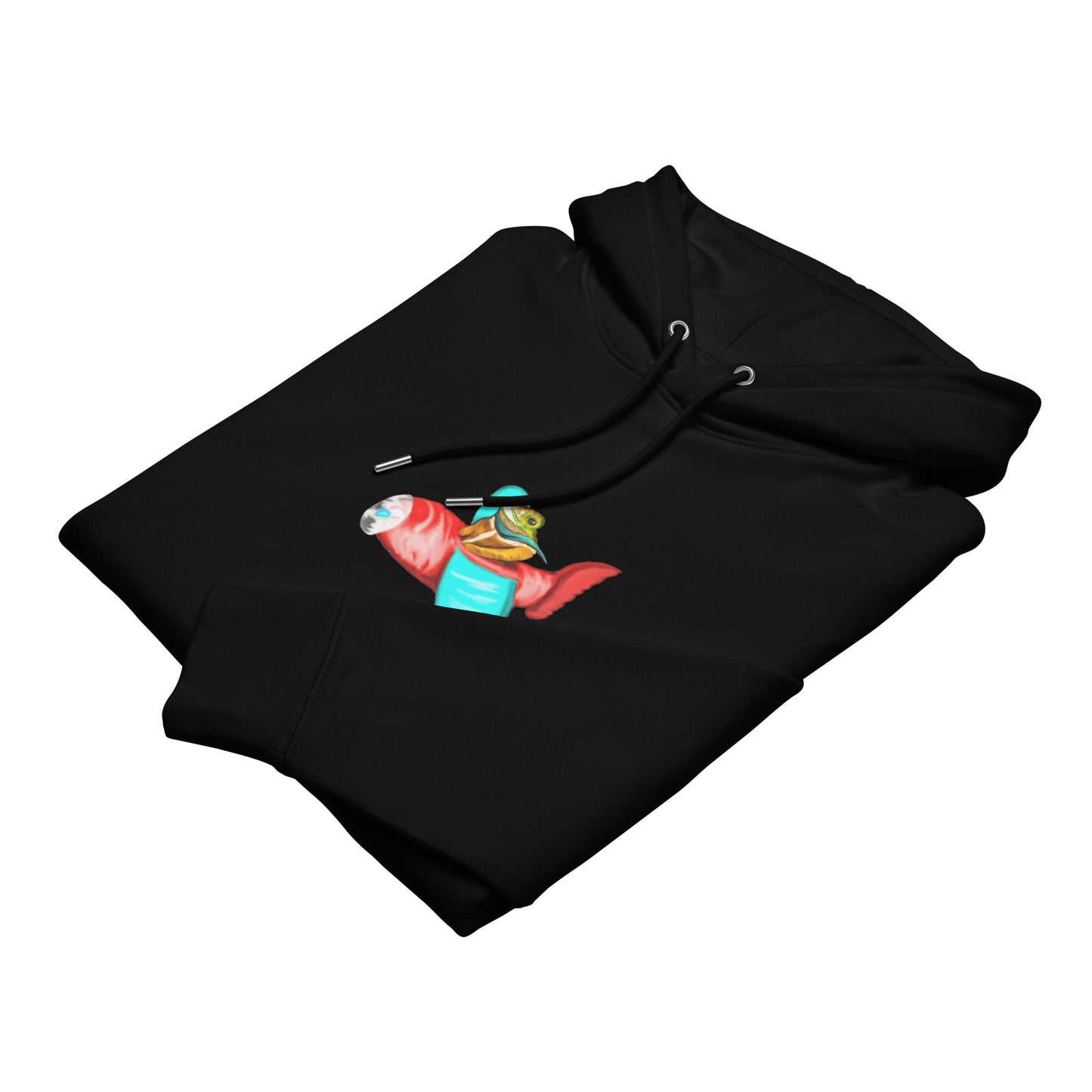 Flying Lizard  | Sustainable Hoodie in black folded