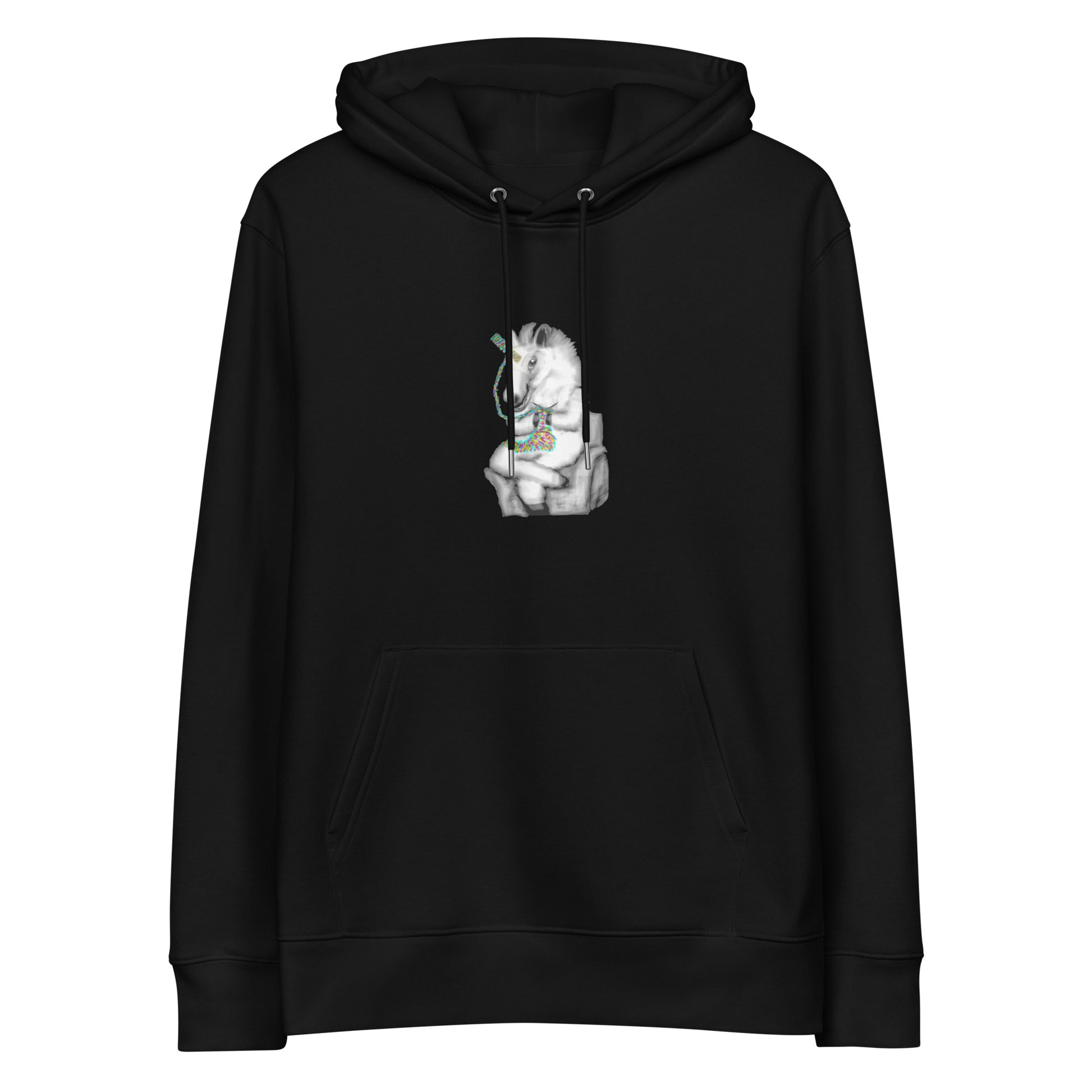 Knitting Unicorn | Sustainable Hoodie in black