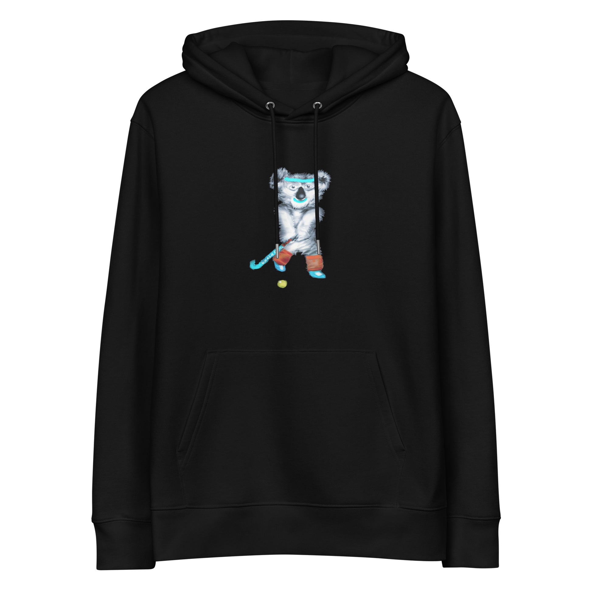 Koala Playing Hockey | Sustainable Hoodie in black