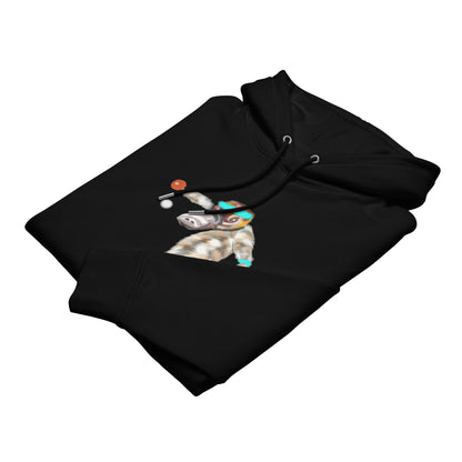 Ping Pong Platypus | Sustainable Hoodie in black folded