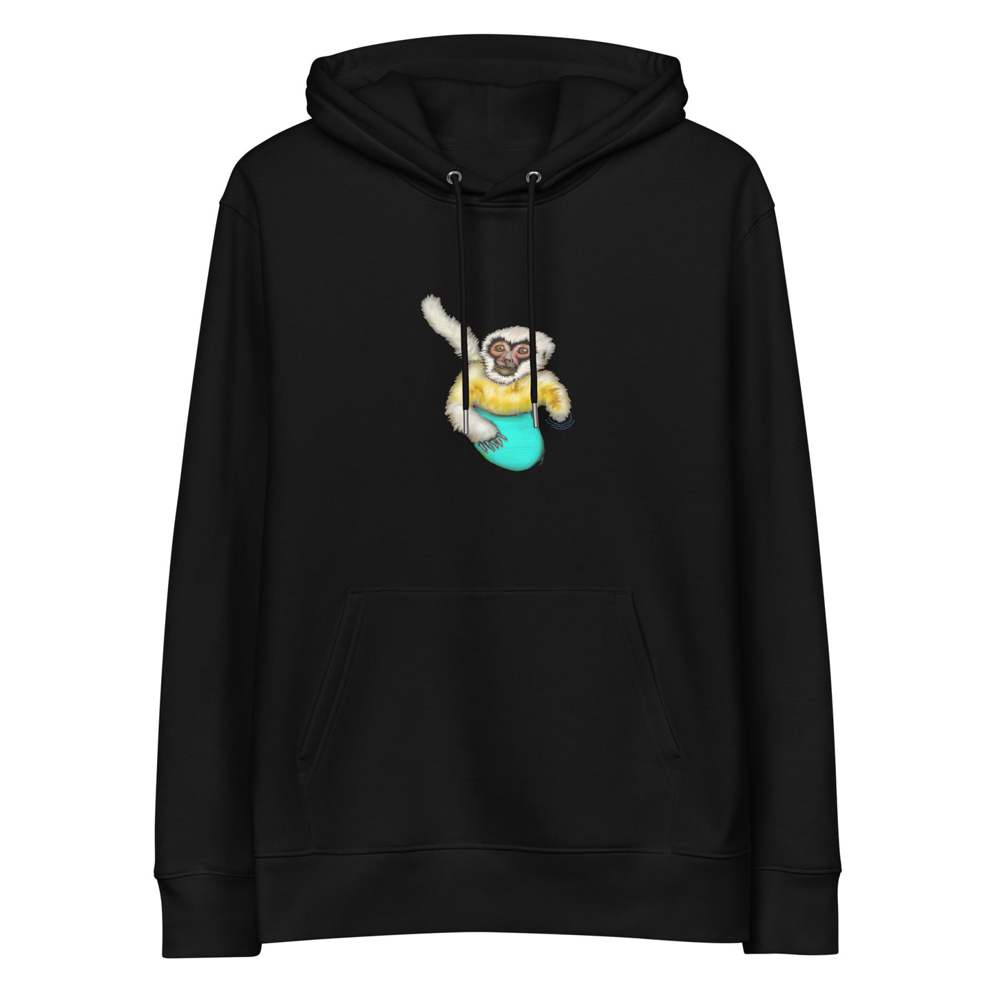 Surfing Gibbon | Sustainable Hoodie in black