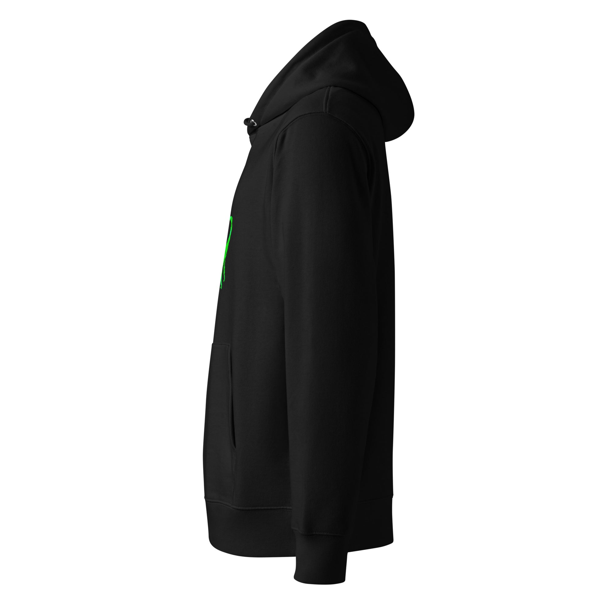 Dinosaur Velociraptor | Sustainable Hoodie in black left