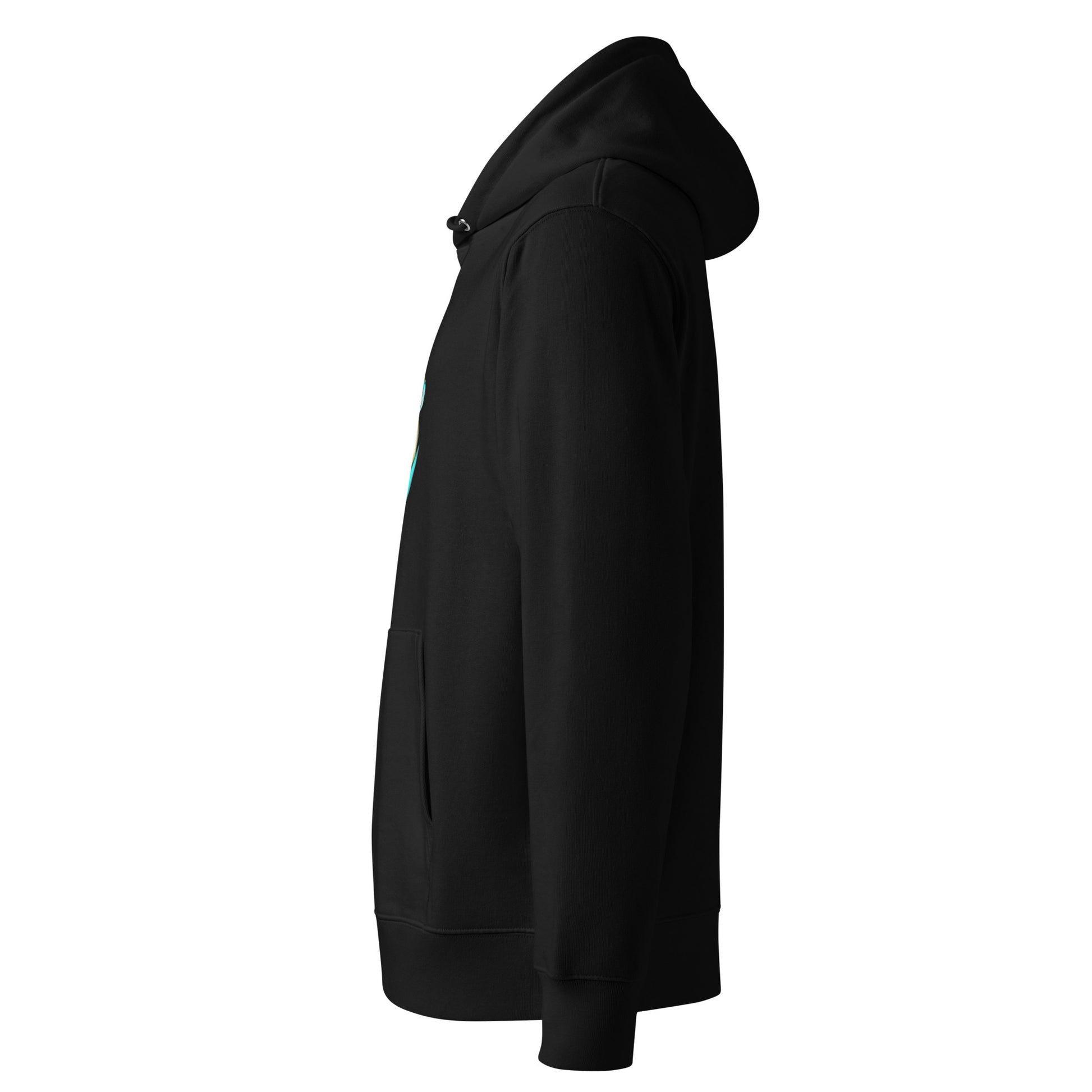 Lemur Snowboarder | Sustainable Hoodie in black left