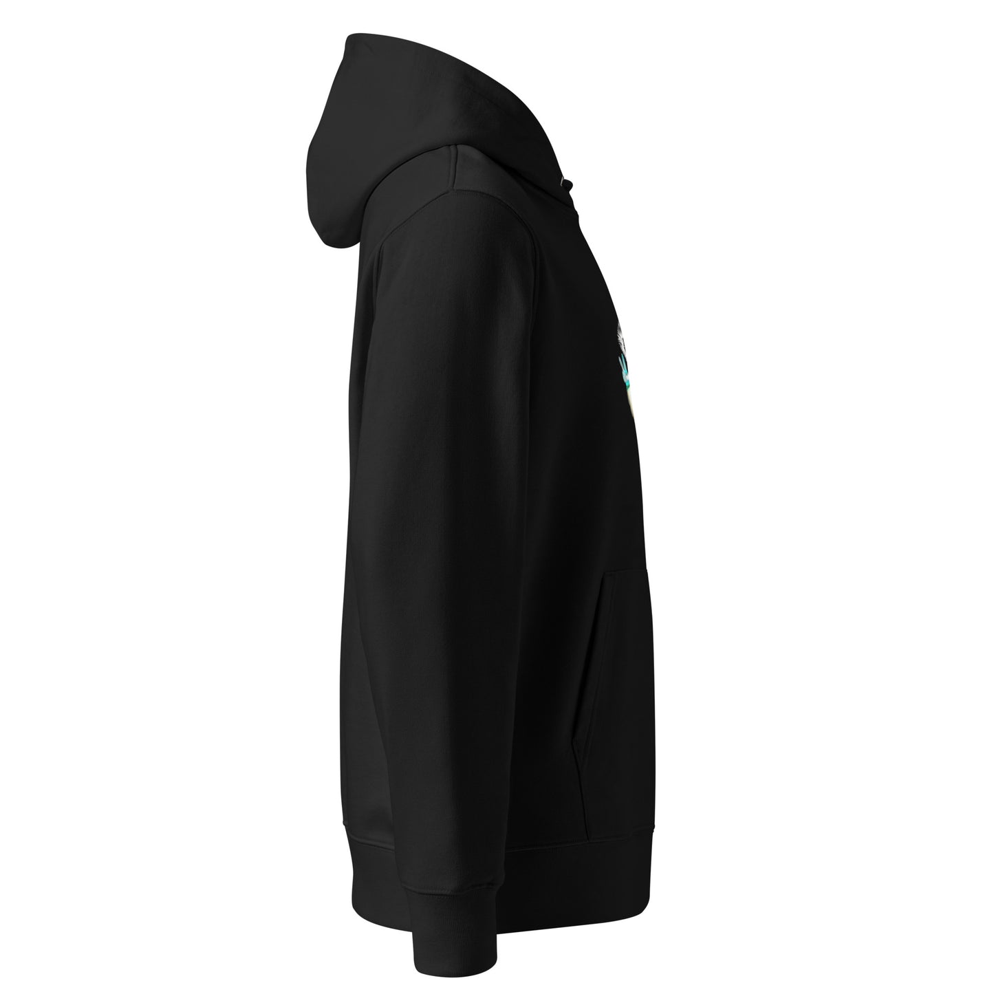 Lemur Snowboarder | Sustainable Hoodie in black right