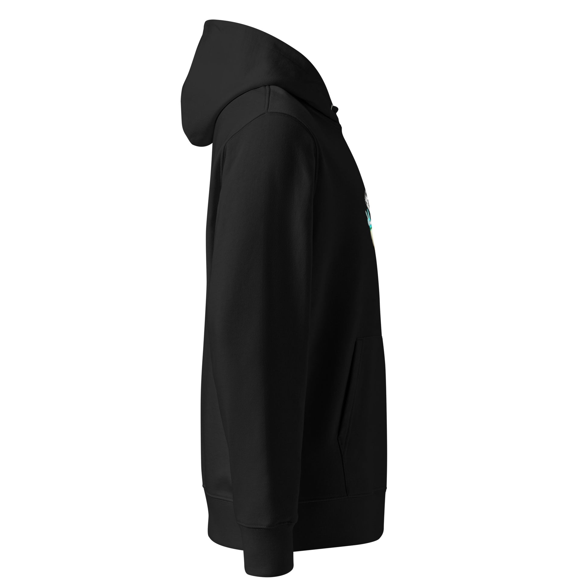 Lemur Snowboarder | Sustainable Hoodie in black right