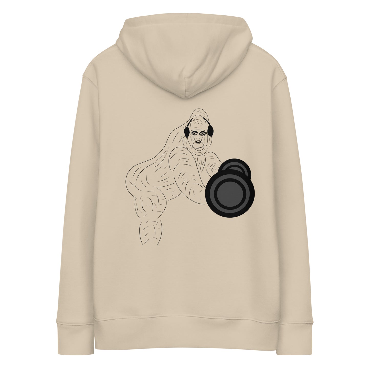 Gorilla Gym | Sustainable Hoodie in desert dust back