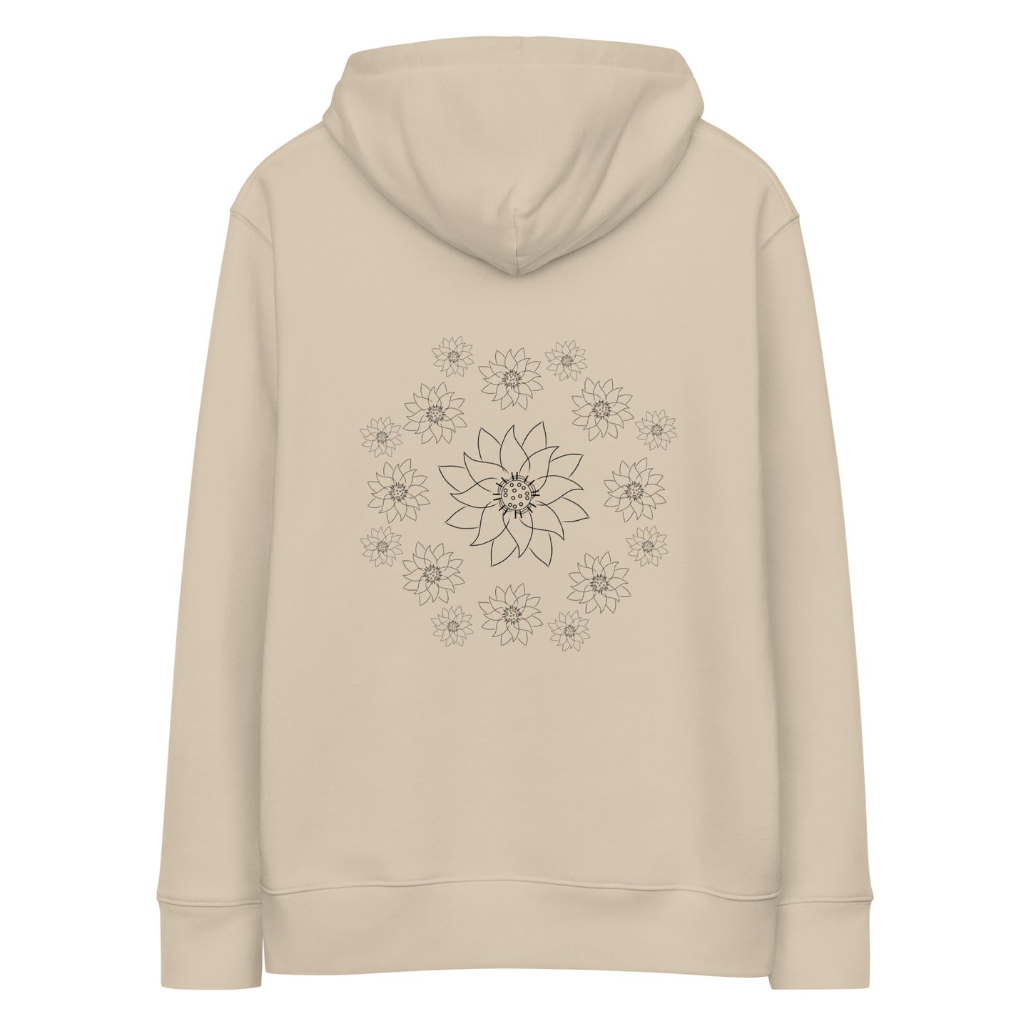 Lotus Dream | Sustainable Hoodie in desert dust back view