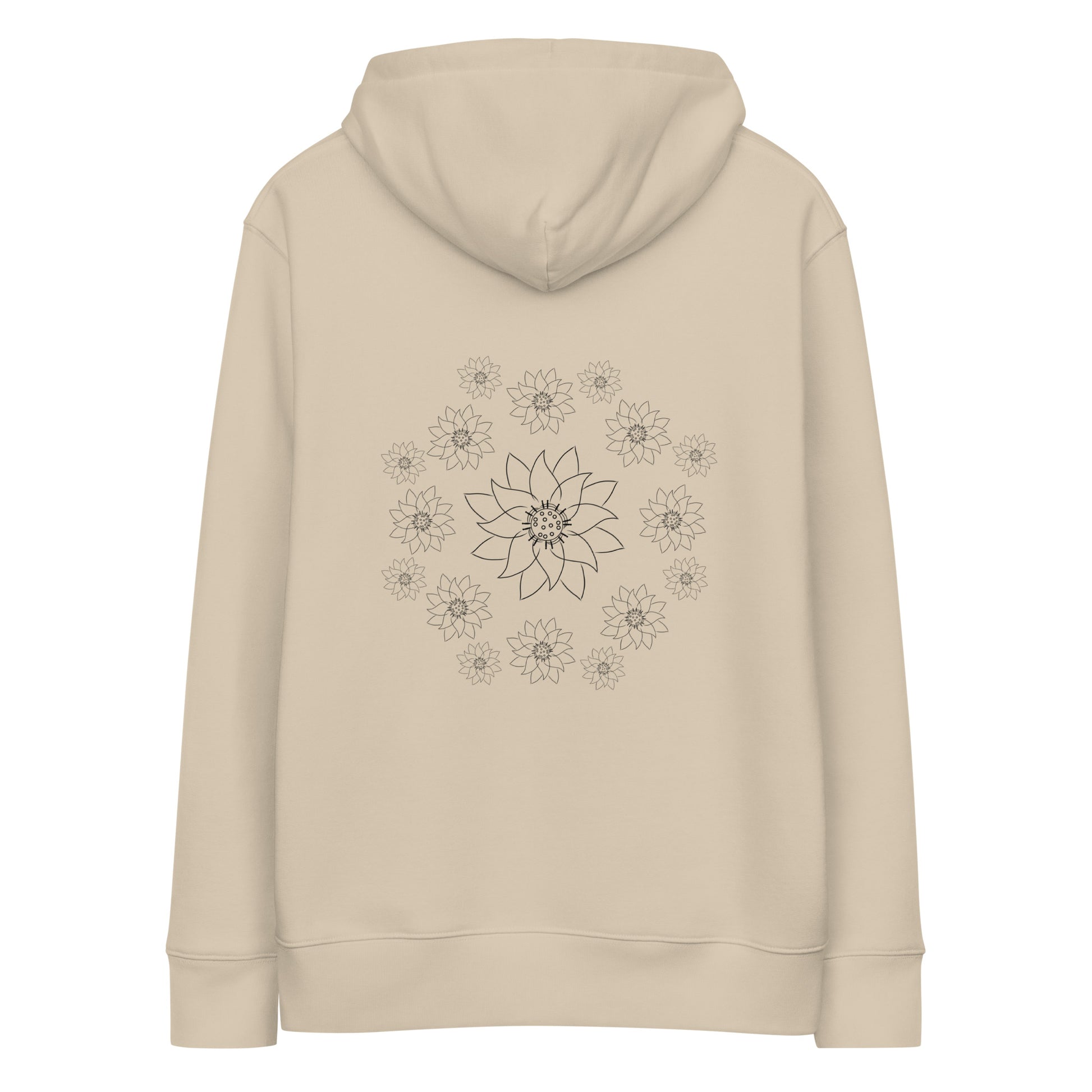 Lotus Dream | Sustainable Hoodie in desert dust back view