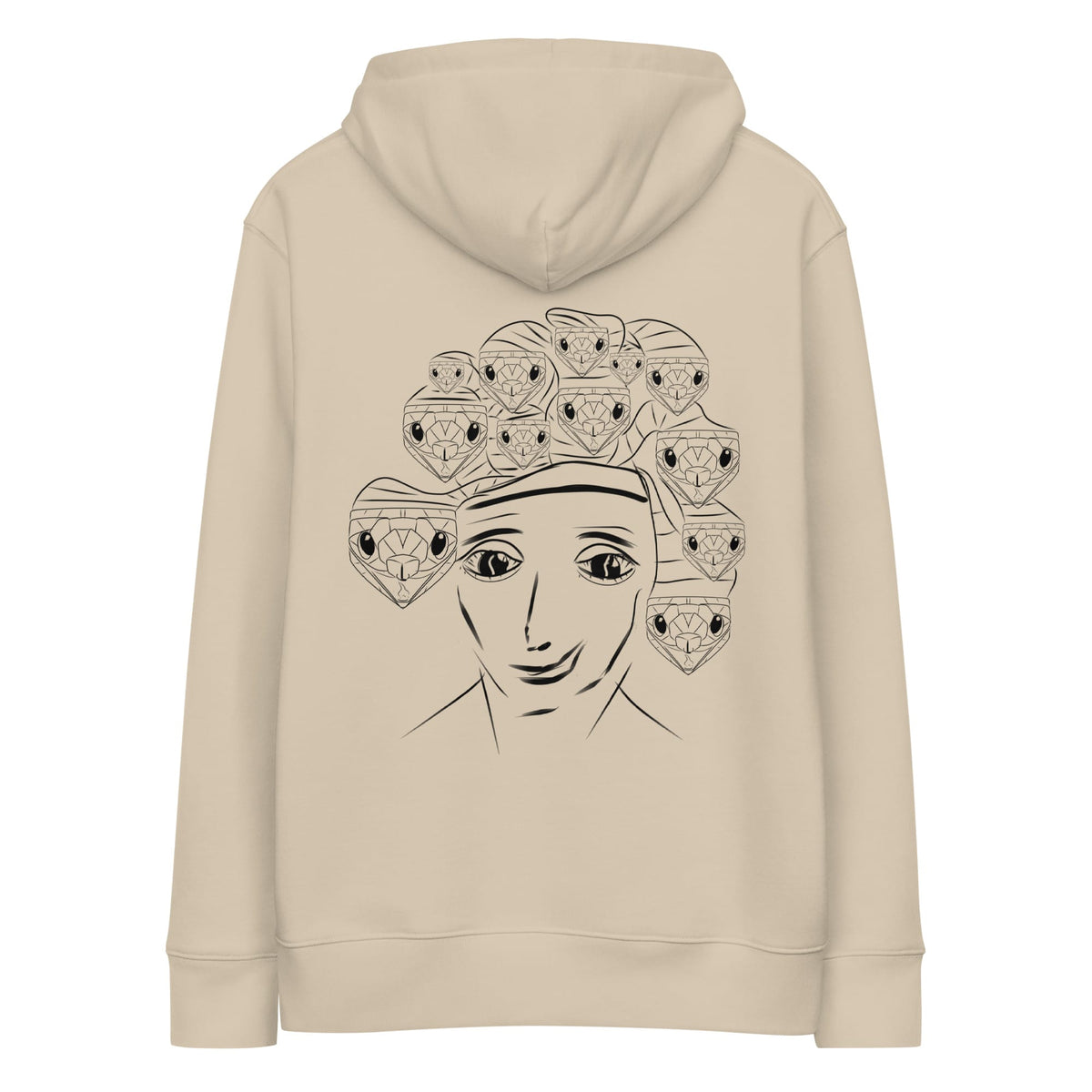 Medusa | Sustainable Hoodie in desert dust back